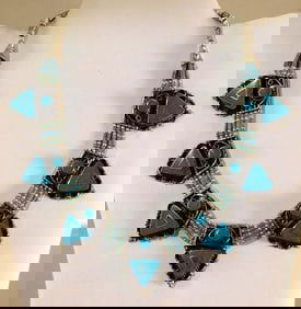 ORNATE TURQUOISE NECKLACE ROCK STONE LAPIDARY SPECIMEN