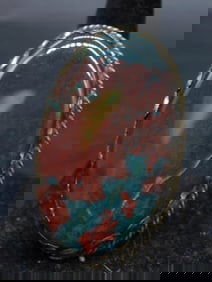 BLOODSTONE ADJUSTABLE RING ROCK STONE LAPIDARY SPECIMEN