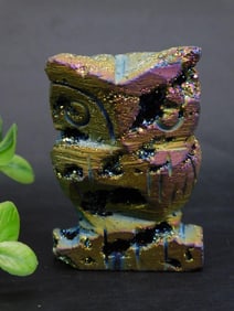 DRUZY TITANIUM OWL ROCK STONE LAPIDARY SPECIMEN