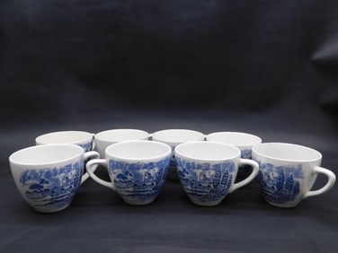 COUNTRYSIDE ENOCH WEDGWOOD TUNSTALL ENGLISH TEA CUPS VINTAGE ANTIQUE