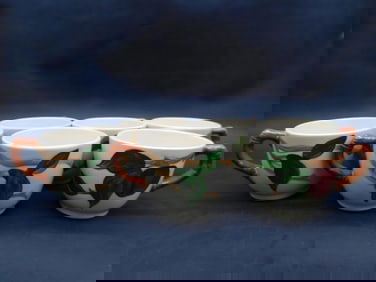 FRANCISCAN APPLE PATTERN CUPS SET OF 6 VINTAGE ANTIQUE