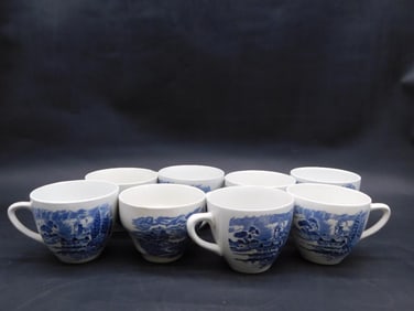 COUNTRYSIDE ENOCH WEDGWOOD TUNSTALL ENGLISH TEA CUPS VINTAGE ANTIQUE