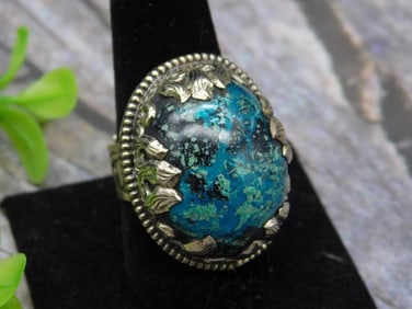 SHATTUCKITE ADJUSTABLE RING ROCK STONE LAPIDARY SPECIMEN