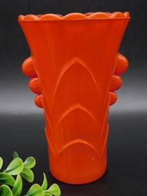 ART DECO ORANGE VASE VINTAGE ANTIQUE