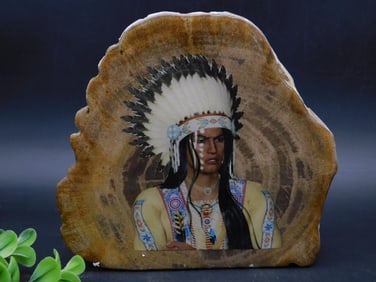 3 POUND PETRIFIED WOOD SLAB WITH CHIEF ROCK STONE LAPIDARY SPECIMEN