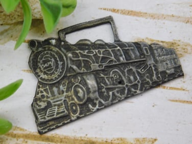 Antique Metal Train WATCH FOB