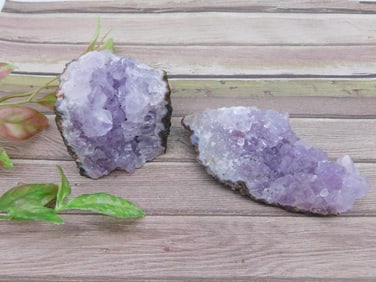 Pair of Amethyst Crystal Geode Halves ROCK STONE LAPIDARY SPECIMEN