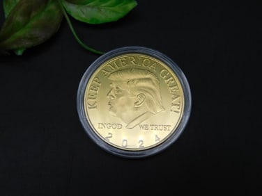 Gold-Colored 2024 Donald Trump Commemorative Coin