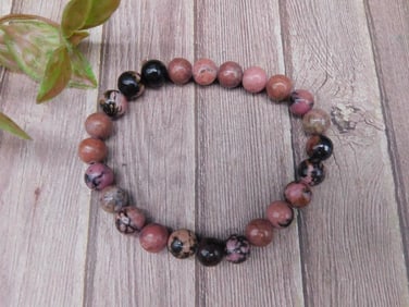 Rhodonite Beaded Stretch Bracelet