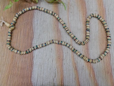 Handcrafted Necklace with Multicolor Beaded Inlay