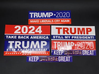 Collection of Trump 2020 and 2024 Political Stickers
