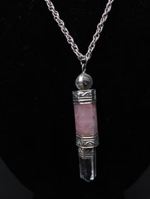 Silver Necklace with Quartz Pendant