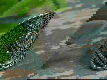 Silver-Tone Adjustable Ring with Geometric Design