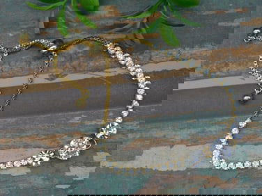 Gold-Tone Adjustable Bracelet with Clear Stones