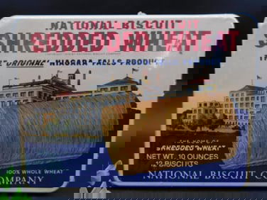 National Biscuit Shredded Wheat Tin Advertising Box