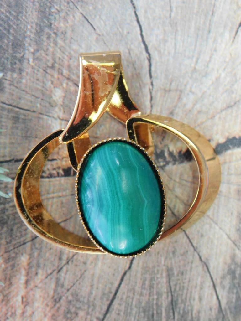 MALACHITE PENDANT ROCK STONE LAPIDARY SPECIMEN: MALACHITE PENDANT ROCK STONE LAPIDARY SPECIMEN
