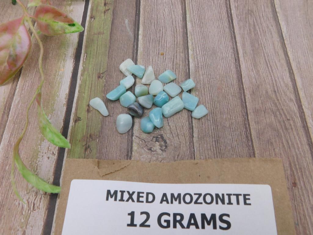 Mixed Amazonite Gemstones, 12 Grams - 2