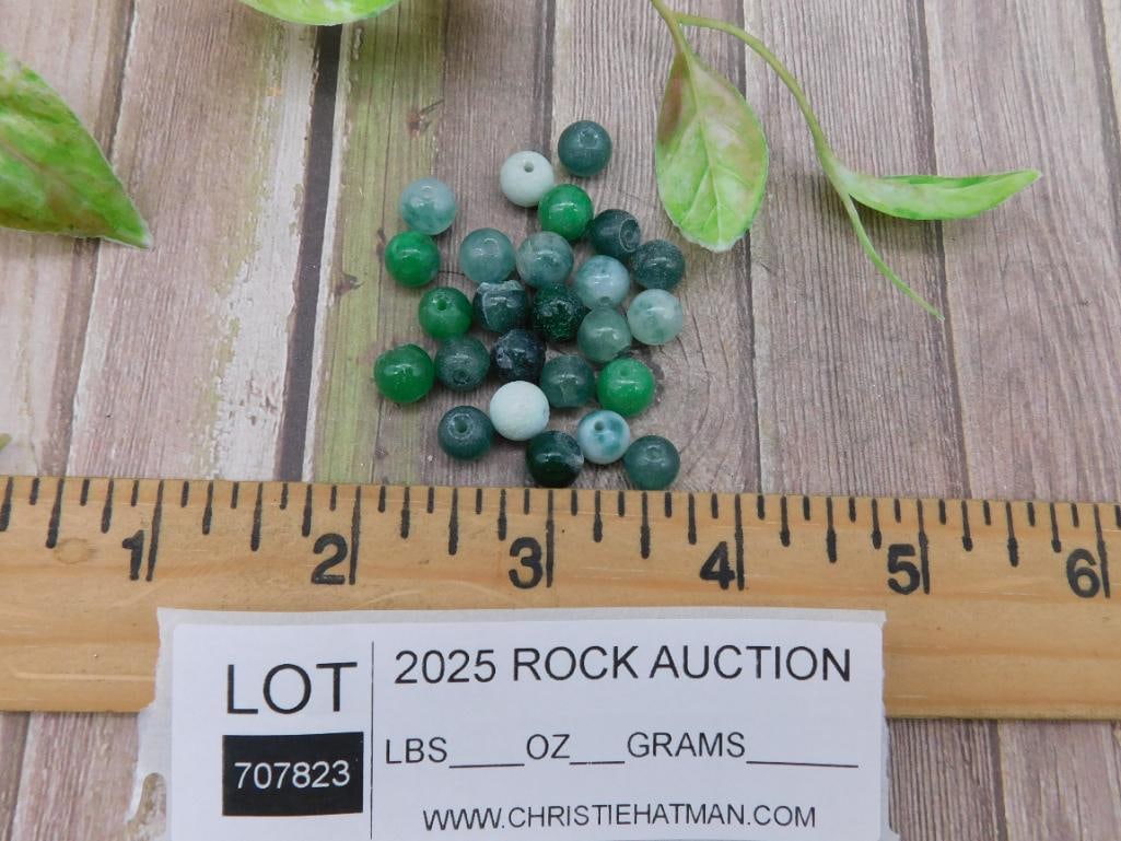Green Stone Beads for Crafting - 2