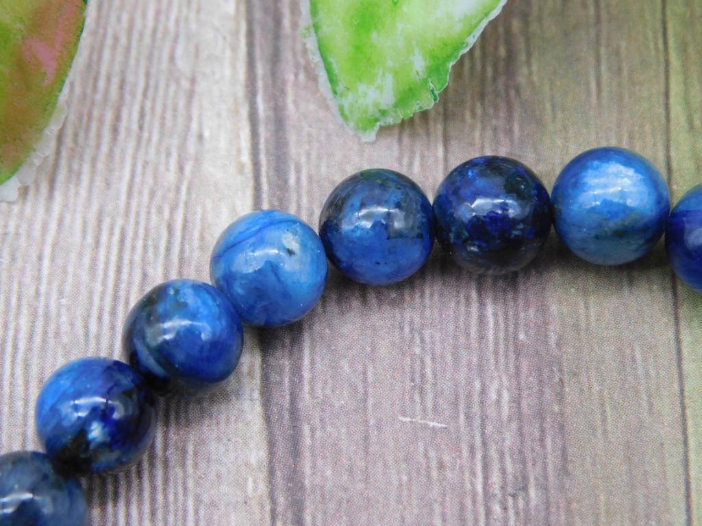 Blue Gemstone Bead Stretch Bracelet - 2