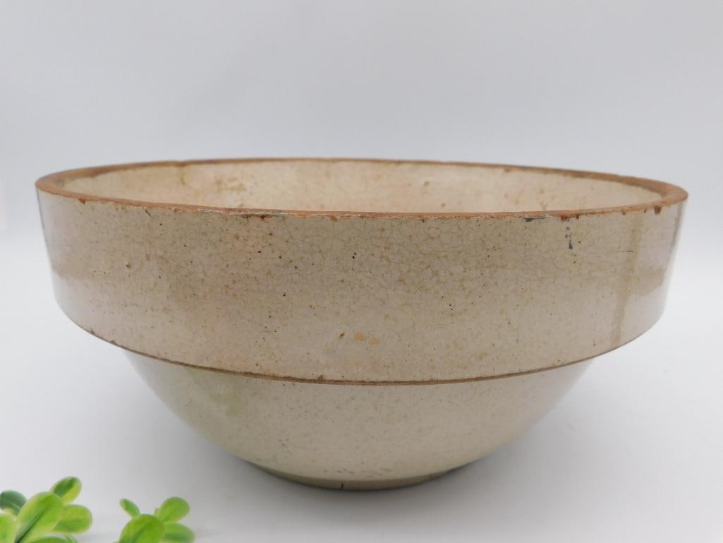 STONEWARE MIXING BOWL VINTAGE ANTIQUE: STONEWARE MIXING BOWL VINTAGE ANTIQUE