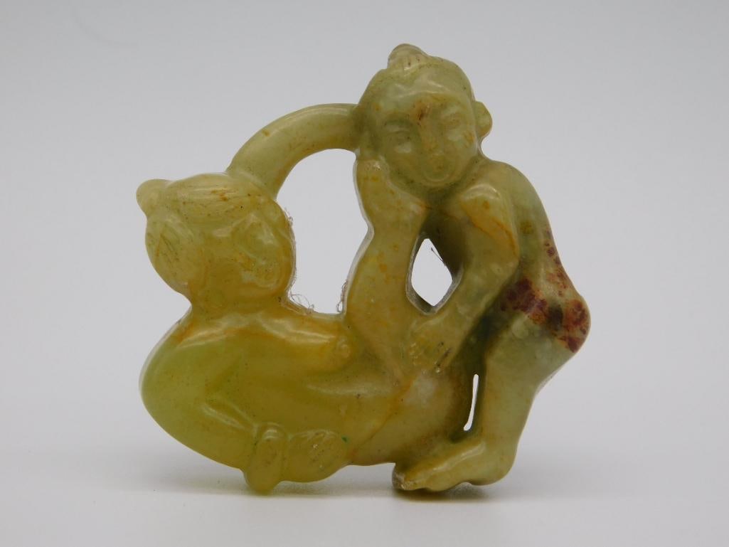 CARVED JADE STATUE ROCK STONE LAPIDARY SPECIMEN: CARVED JADE STATUE ROCK STONE LAPIDARY SPECIMEN