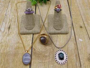 MIXED JEWELRY LOT ROCK STONE LAPIDARY SPECIMEN