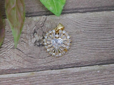 STONE HEART PENDANT VINTAGE ANTIQUE