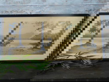 FRAMED LANDSCAPE PRINT VINTAGE ANTIQUE