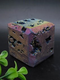 DRUZY TITANIUM CUBE ROCK STONE LAPIDARY SPECIMEN