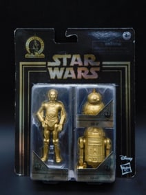 Star Wars Gold C-3PO and R2-D2 Action Figures in Packaging