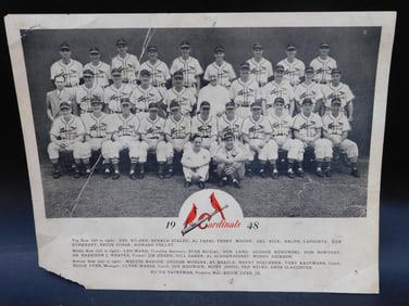 1948 St. Louis Cardinals Team Photograph with Names