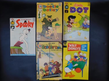 Lot of 5 Comic Books Featuring Various Characters