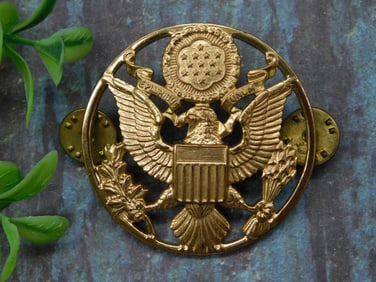 U.S. Army Gilt Officer?s Cap Badge, Krew Marked