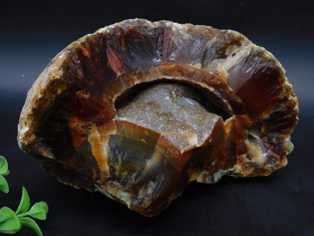 Brazilian Agate Rock Stone Lapidary Specimen: This is a natural Brazilian Agate weighs 3 lbs 2 oz, as indicated on the scale.