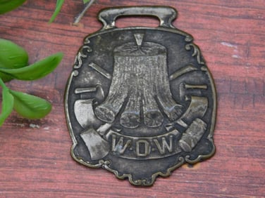 WOODMEN OF THE WORLD WATCH FOB VINTAGE ANTIQUE