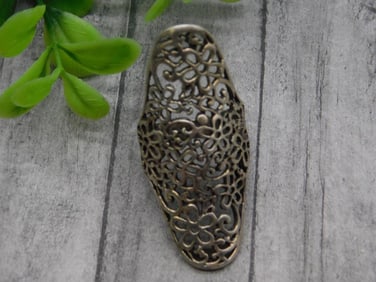 STERLING SILVER FILIGREE RING SIZE 7.5 ROCK STONE LAPIDARY SPECIMEN