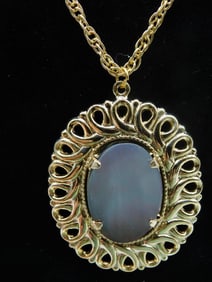 GENUINE STONE PENDANT ON CHAIN NECKLACE ROCK STONE LAPIDARY SPECIMEN