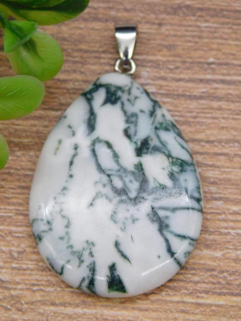 TREE AGATE PENDANT ROCK STONE LAPIDARY SPECIMEN: TREE AGATE PENDANT ROCK STONE LAPIDARY SPECIMEN