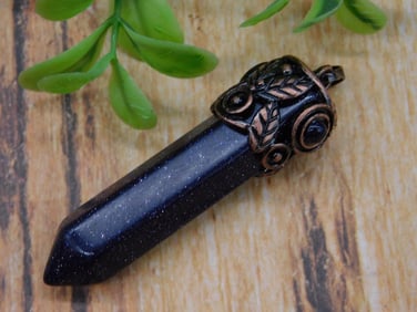 BLUE GOLDSTONE PENDANT ROCK STONE LAPIDARY SPECIMEN