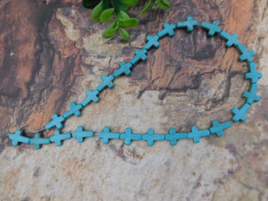 STONE CROSS BEADS ROCK STONE LAPIDARY SPECIMEN