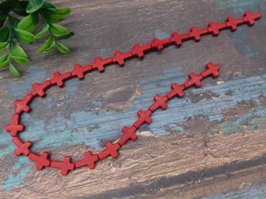STONE CROSS BEADS ROCK STONE LAPIDARY SPECIMEN