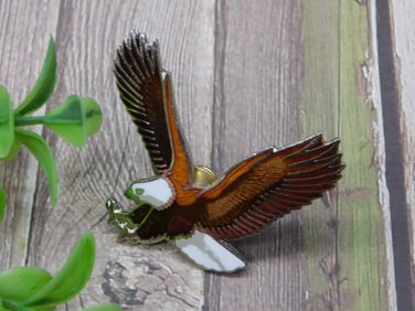 ENAMEL EAGLE PIN VINTAGE ANTIQUE