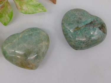 Pair of Amazonite Heart-Shaped Stones