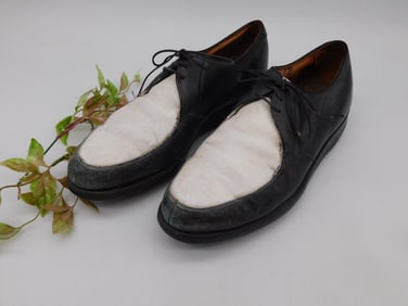 Black and White Spiked Sole Shoes, Size 9.5D