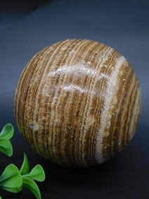 Polished Brown Banded Stone Sphere
