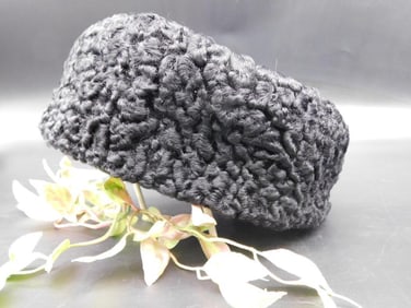 Black Knit-Style Winter Hat