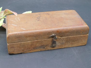 Wood Box With Brass Weights Set