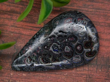 Fordite Motor City Agate Teardrop Cabochon