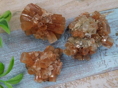 Set of Three Aragonite Crystal Clusters
