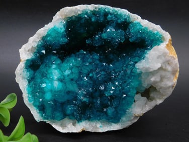 Natural Crystal Geode With Vibrant Blue Interior